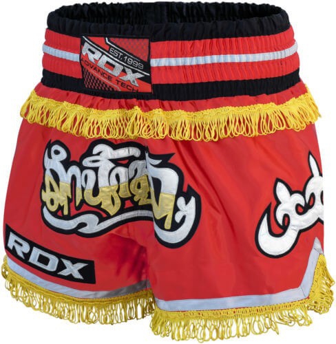 RDX Shorts Muay Thai R4 Satén Fuego Rojo