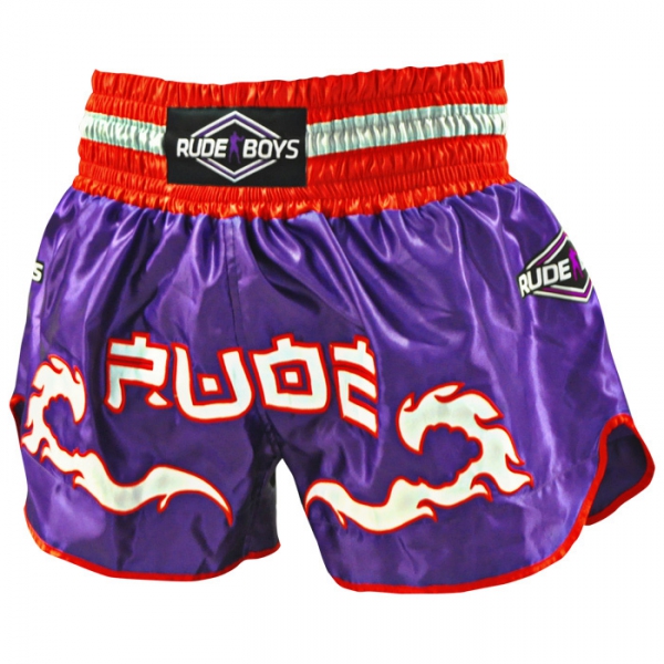 Rudeboys Shorts Kick Boxing Muay Thai Morado/Rojo